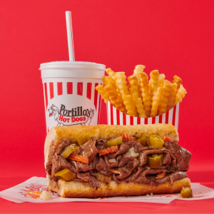 At Portillo's, indulge in the essence of Chicago with their famed Chicago-style hot dogs and savory Italian beef sandwiches, all served in a vibrant, casual setting that celebrates the city's rich culinary traditions.
